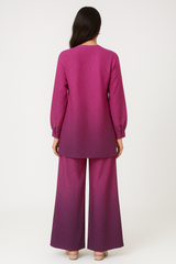 Georgette Plum Green Set