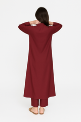 Charmeuse Burgundy Set