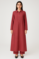 Denim Wool Set Maroon