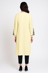 Lemon Yellow Georgette Embroidered Set