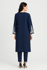 Navy Georgette Embroidered Set