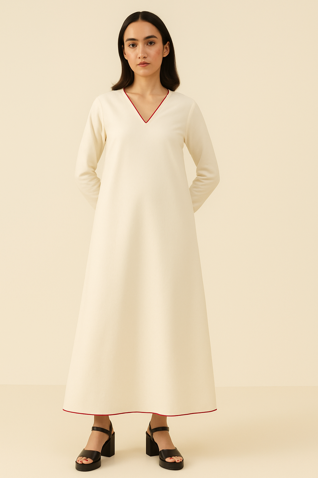 Off-White A-Line Maxi Dress