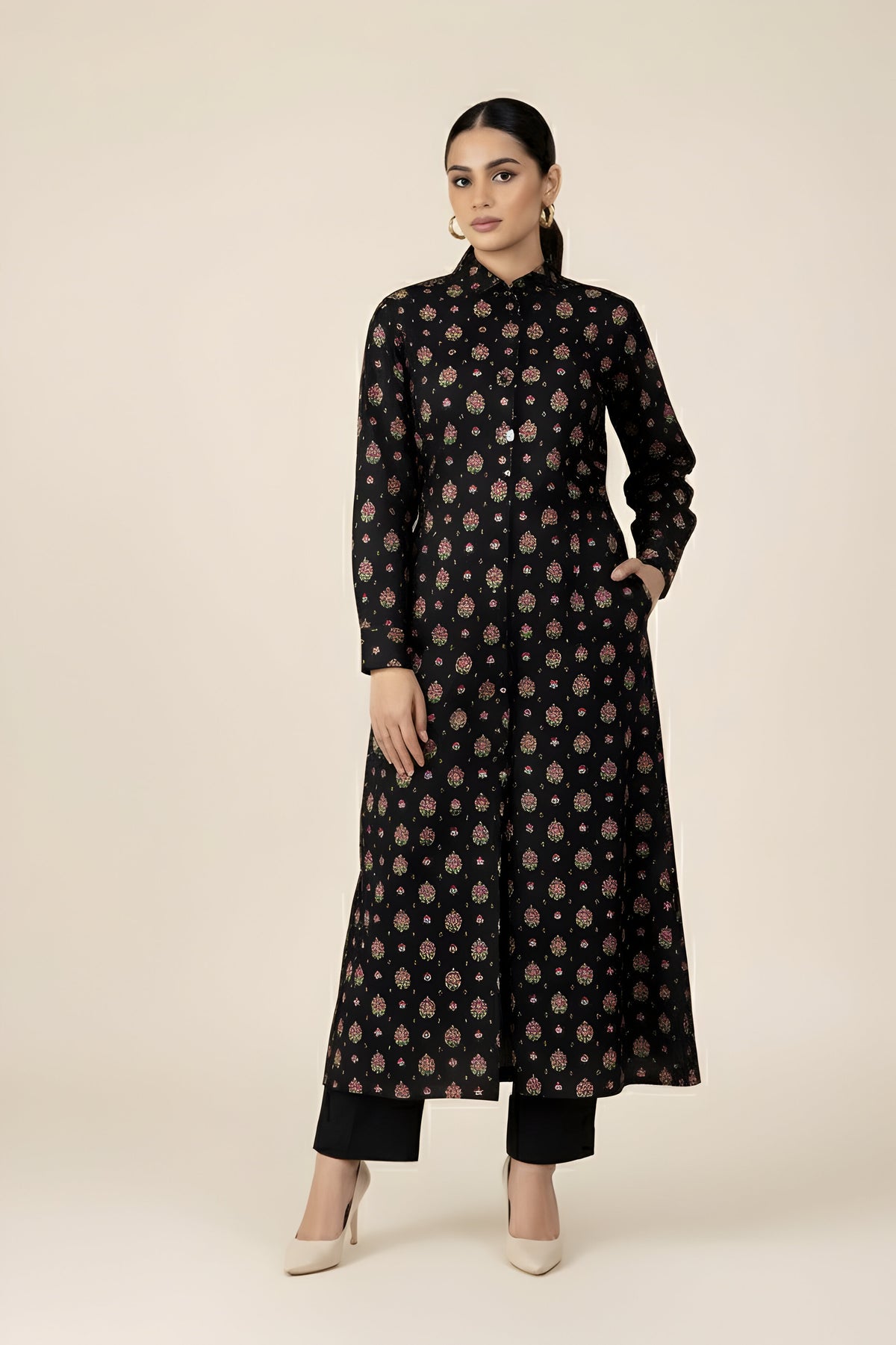 Black Paisley Winter Cotton 2PC