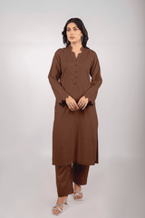 Chocolate Lawn Cotton Solid 2PC