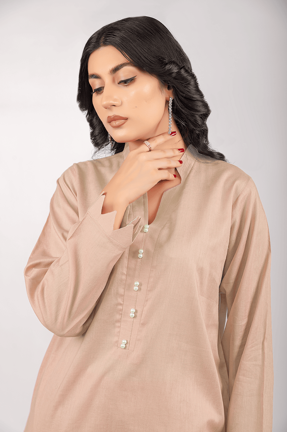 Beige Lawn Cotton Solid 2PC