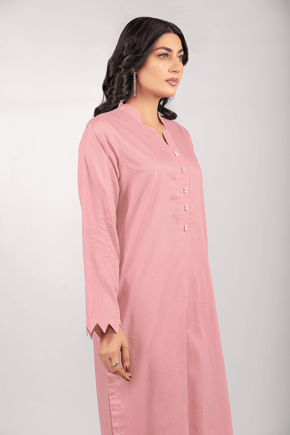 Tea Pink Lawn Cotton Solid 2PC