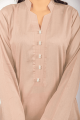 Beige Lawn Cotton Solid 2PC