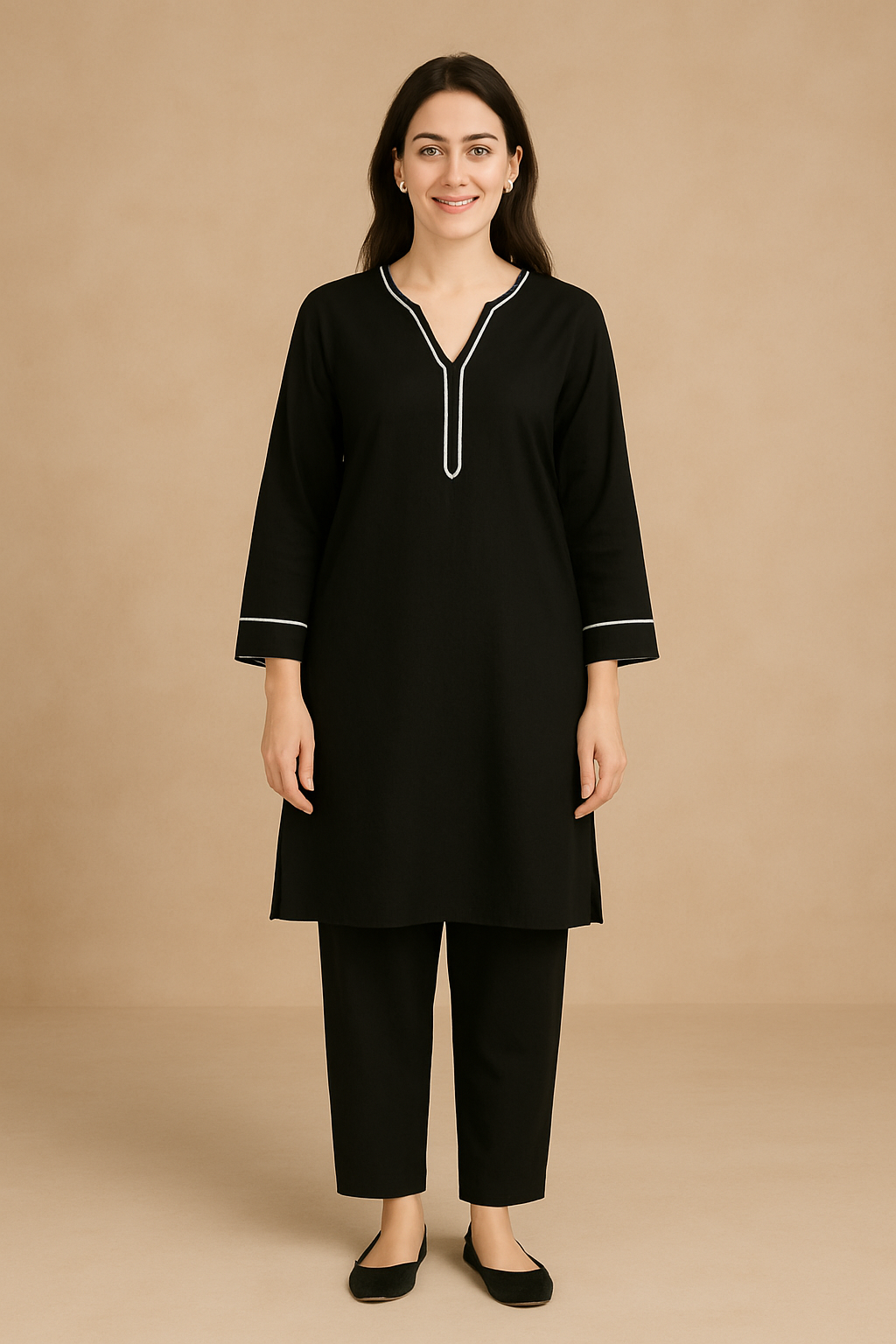 Cotton Lawn Black 2PC