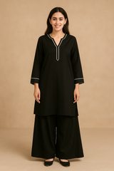 Cotton Lawn Black Farshi 2PC