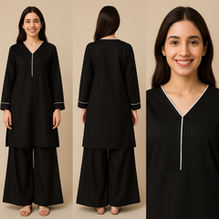 Cotton Lawn Black Farshi 2PC