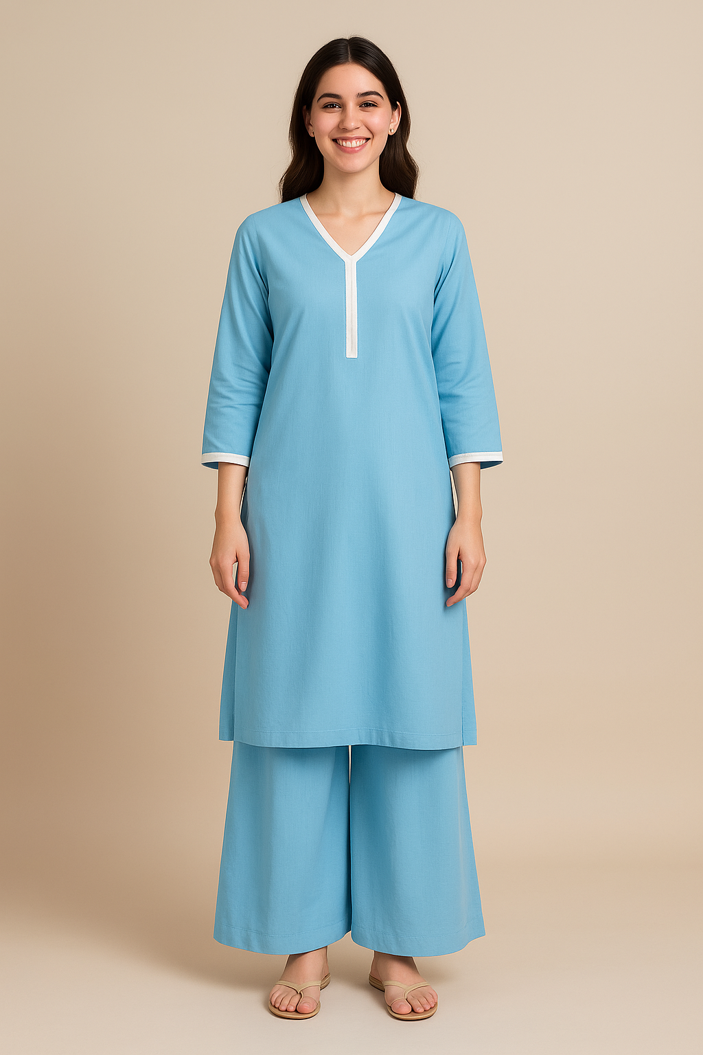 Cotton Lawn Blue Farshi 2PC