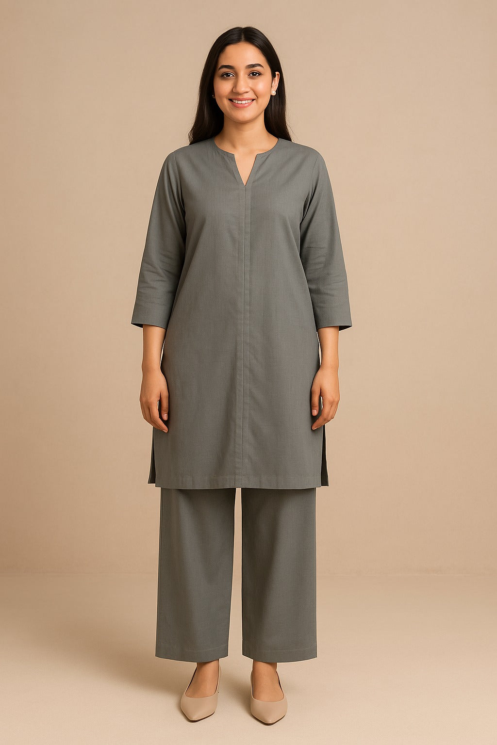 Grey Panel Solid 2PC