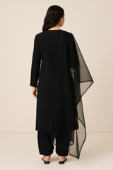 Black Shalwar Kameez 3PC