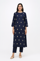 Lawn Embroidery 2PC Navy