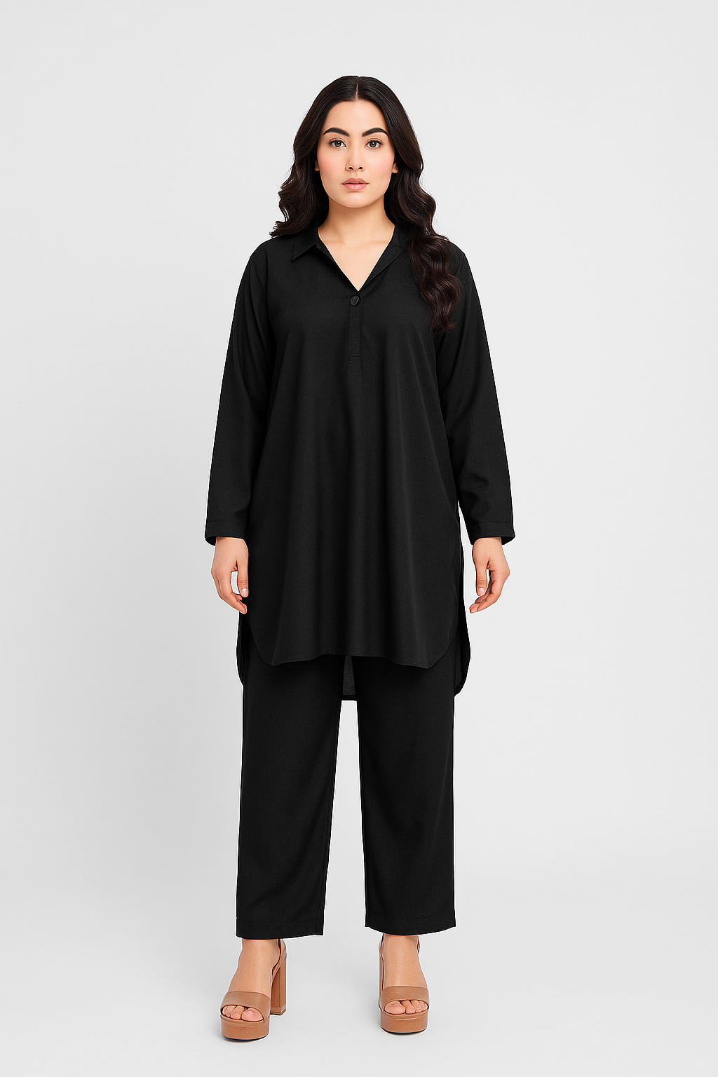 Black Georgette Coord Set