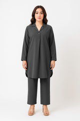 Grey Georgette Coord Set