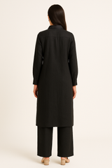 Black Linen Coord Set