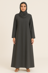 Charcoal Grey Panel Abaya