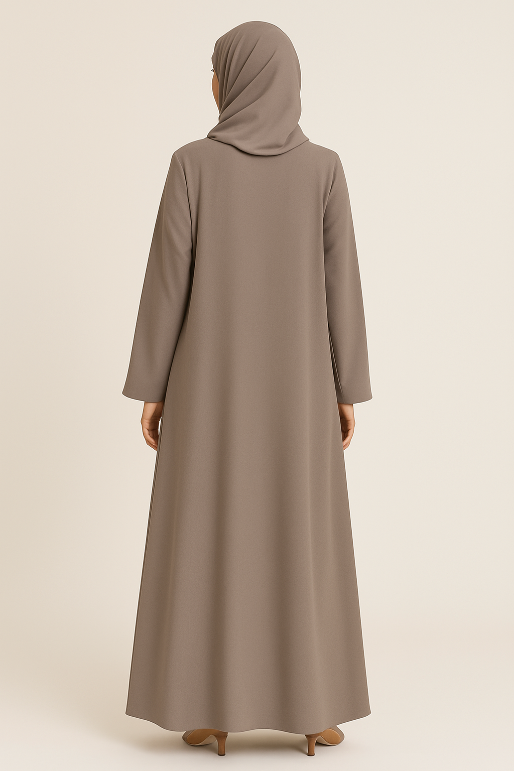 Taupe Grey Classic Abaya