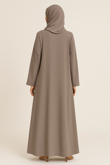 Taupe Grey Classic Abaya