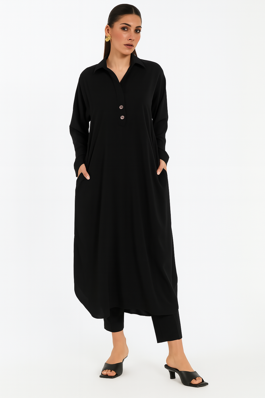 Black Georgette Coord Set