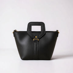 Black Geometric Handle Bag