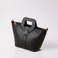 Black Geometric Handle Bag