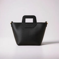 Black Geometric Handle Bag