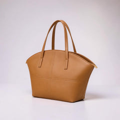 Tan Structured Tote Bag