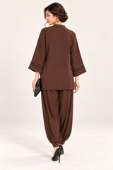 Poise Co-ord Set – Chocolate Brown - Back view