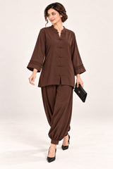 Poise Co-ord Set – Chocolate Brown - Mood 1 view