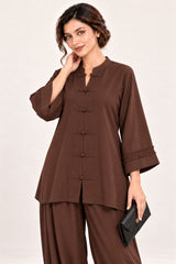 Poise Co-ord Set – Chocolate Brown - Mood 2 view