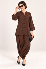 Poise Co-ord Set – Chocolate Brown - Sunglasses view