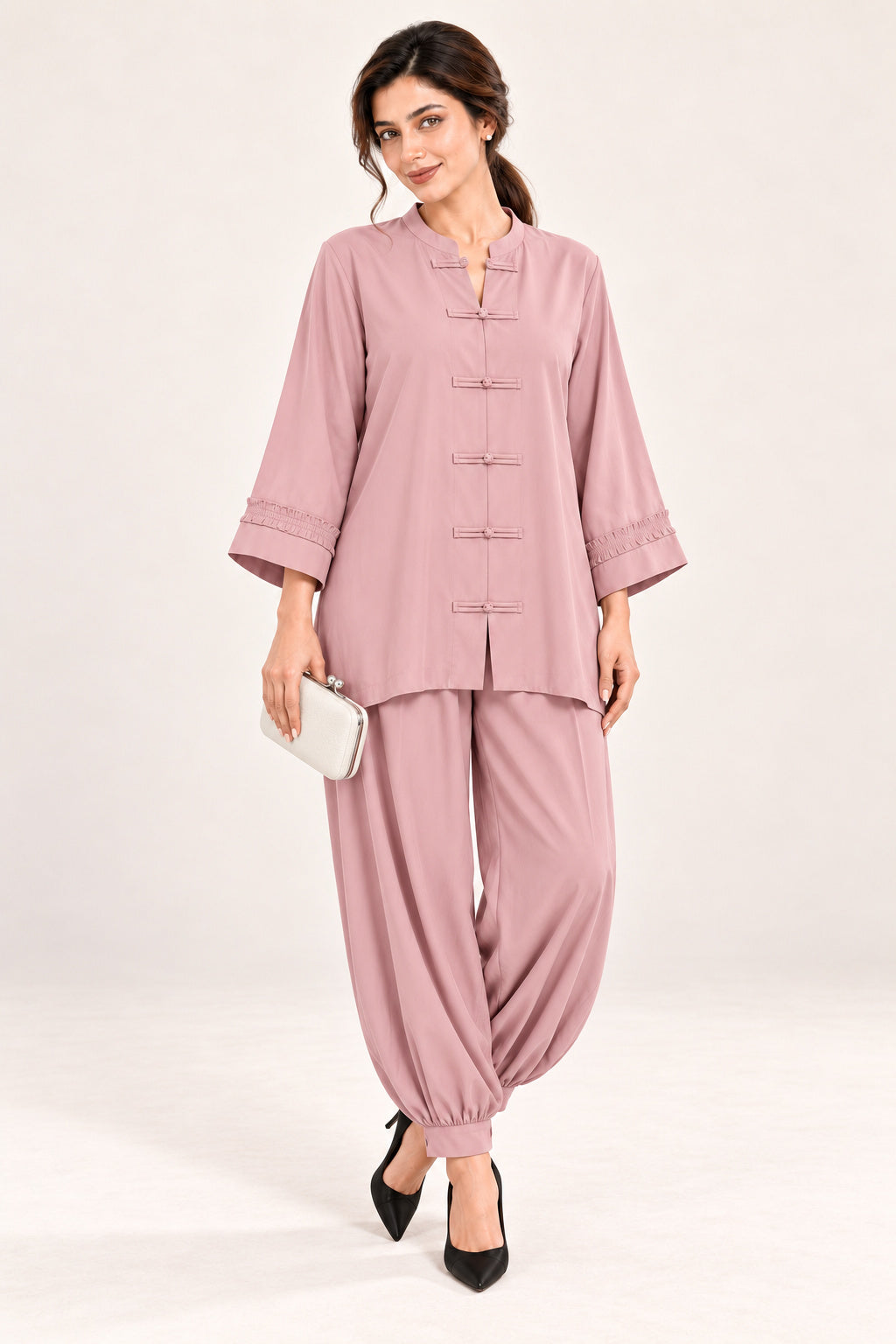 Poise Co-ord Set – Blush Pink - Front view