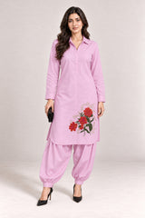 Fleur Poplin Co-ord Set – Lilac Pink - Front