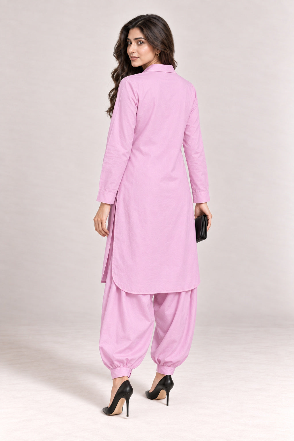 Fleur Poplin Co-ord Set – Lilac Pink - Back