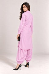 Fleur Poplin Co-ord Set – Lilac Pink - Rear Three Quarter