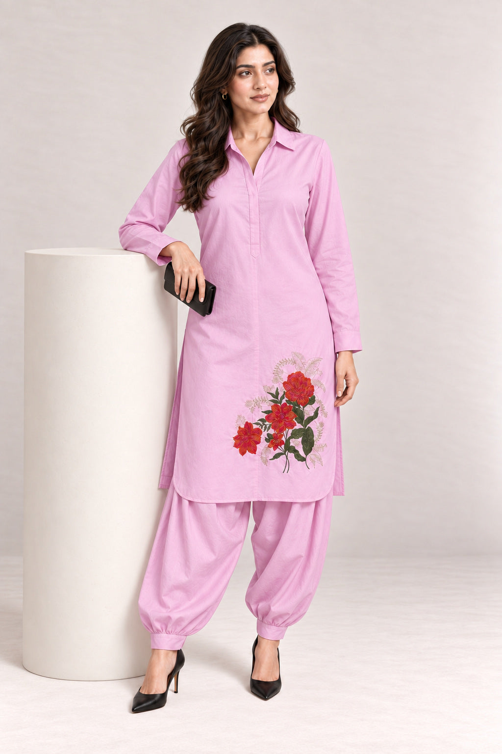 Fleur Poplin Co-ord Set – Lilac Pink - Plinth Mood