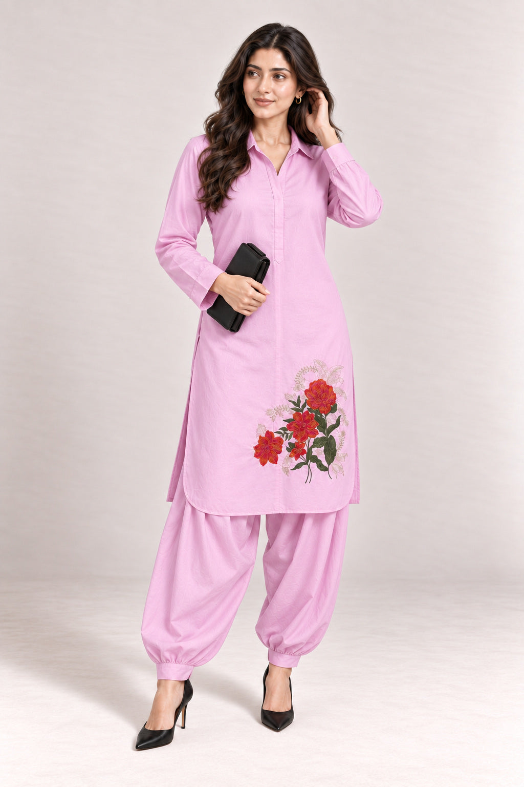Fleur Poplin Co-ord Set – Lilac Pink - Extra Mood