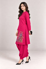 Fleur Poplin Co-ord Set – Fuchsia - Side