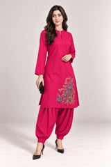 Fleur Poplin Co-ord Set – Fuchsia - Front Three Quarter