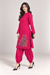 Fleur Poplin Co-ord Set – Fuchsia - Opposite Angle