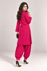 Fleur Poplin Co-ord Set – Fuchsia - Rear Three Quarter