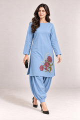 Fleur Poplin Co-ord Set – Powder Blue - Walking Mood