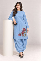 Fleur Poplin Co-ord Set – Powder Blue - Plinth Mood