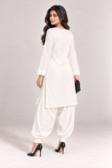 Fleur Poplin Co-ord Set – Ivory Square Neck - Back