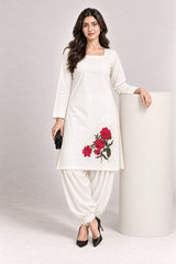 Fleur Poplin Co-ord Set – Ivory Square Neck - Plinth Mood