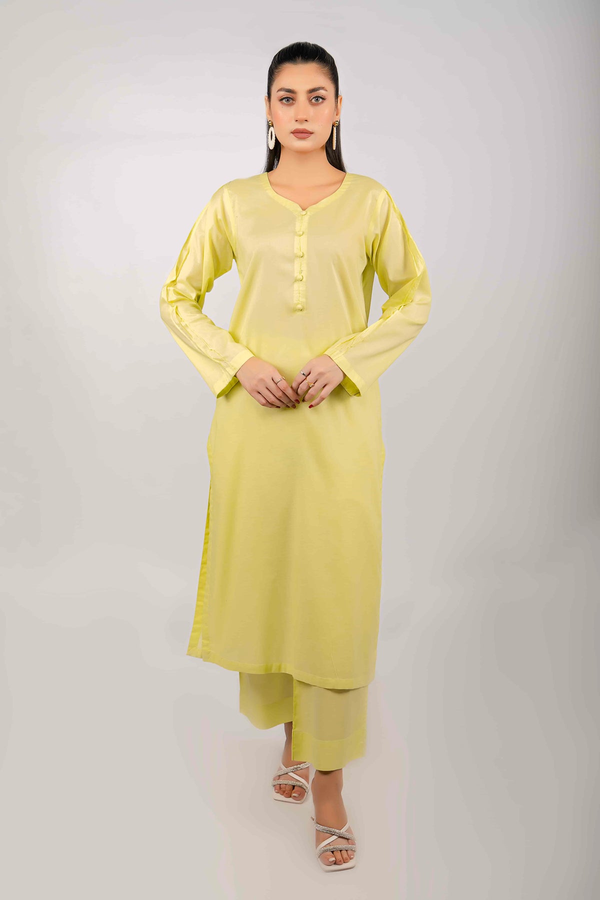 Lemon Lawn Cotton Solid 2PC