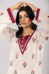 Lawn Embroidery Farshi 2PC