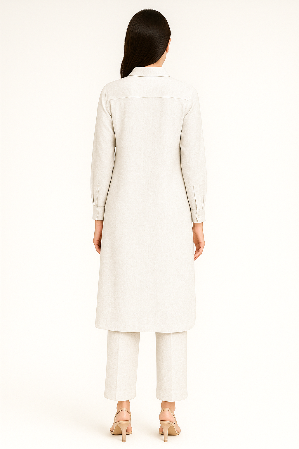 Silk Karandi 2PC Ash White